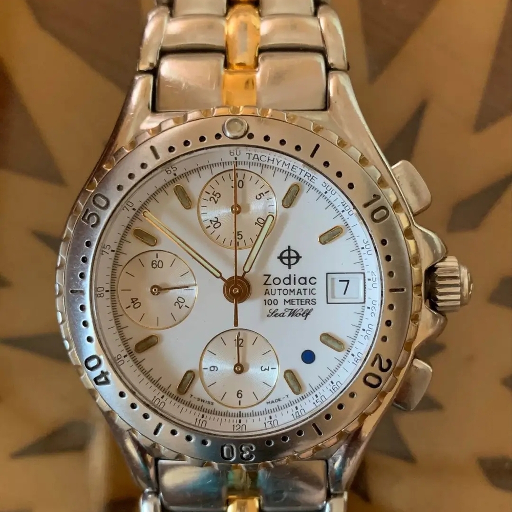 Zodiac Automatic Silver and Gold Watch